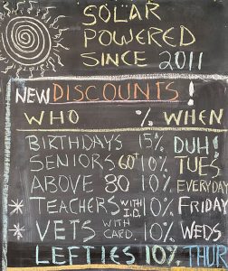 Cliffrose specials board
